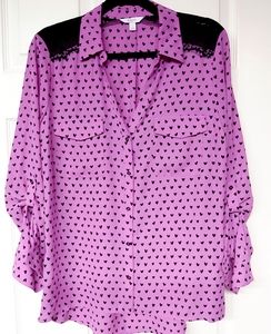 2/$18 💜Candie's Heart Button Down Blouse💜